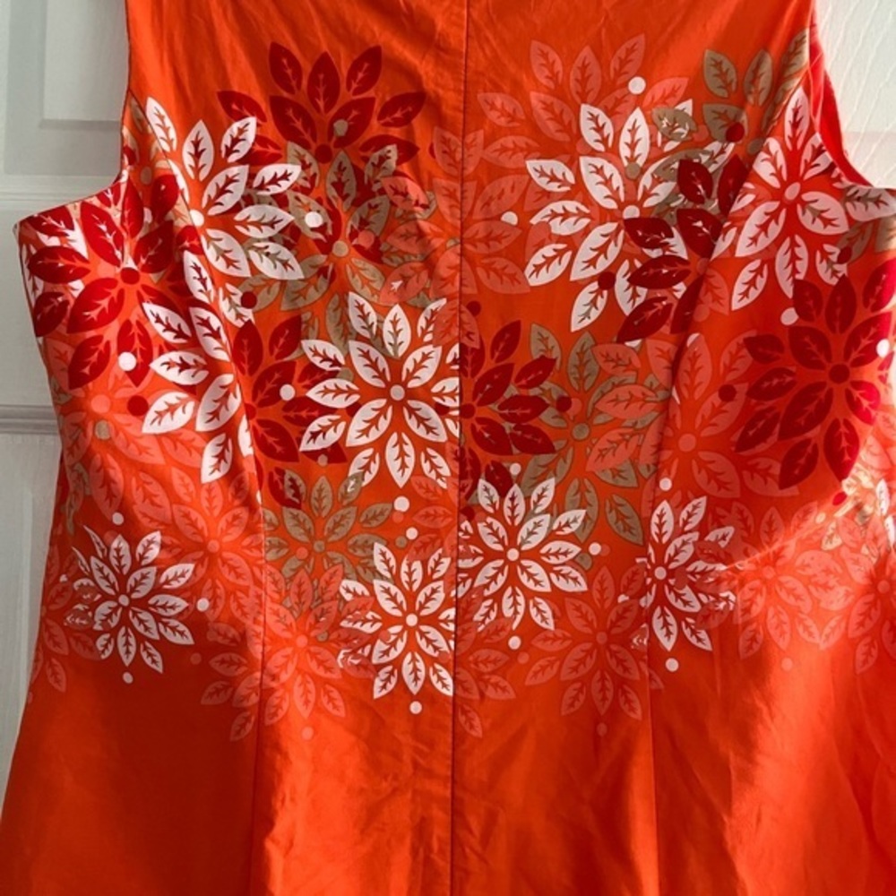 Pendleton Tangerine White Floral Sleeveless‎ A Line Dress Size 10 - Picture 4 of 12